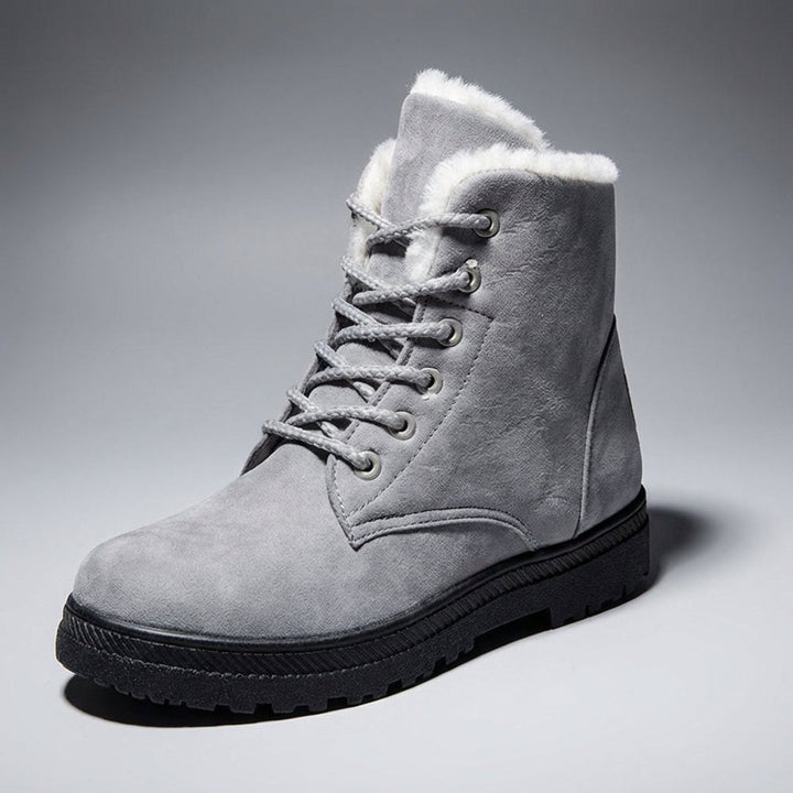 Women's Fur-Lined Suede Lace-Up Ankle Boots