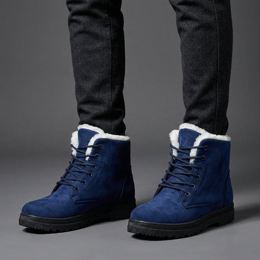 Women's Fur-Lined Suede Lace-Up Ankle Boots