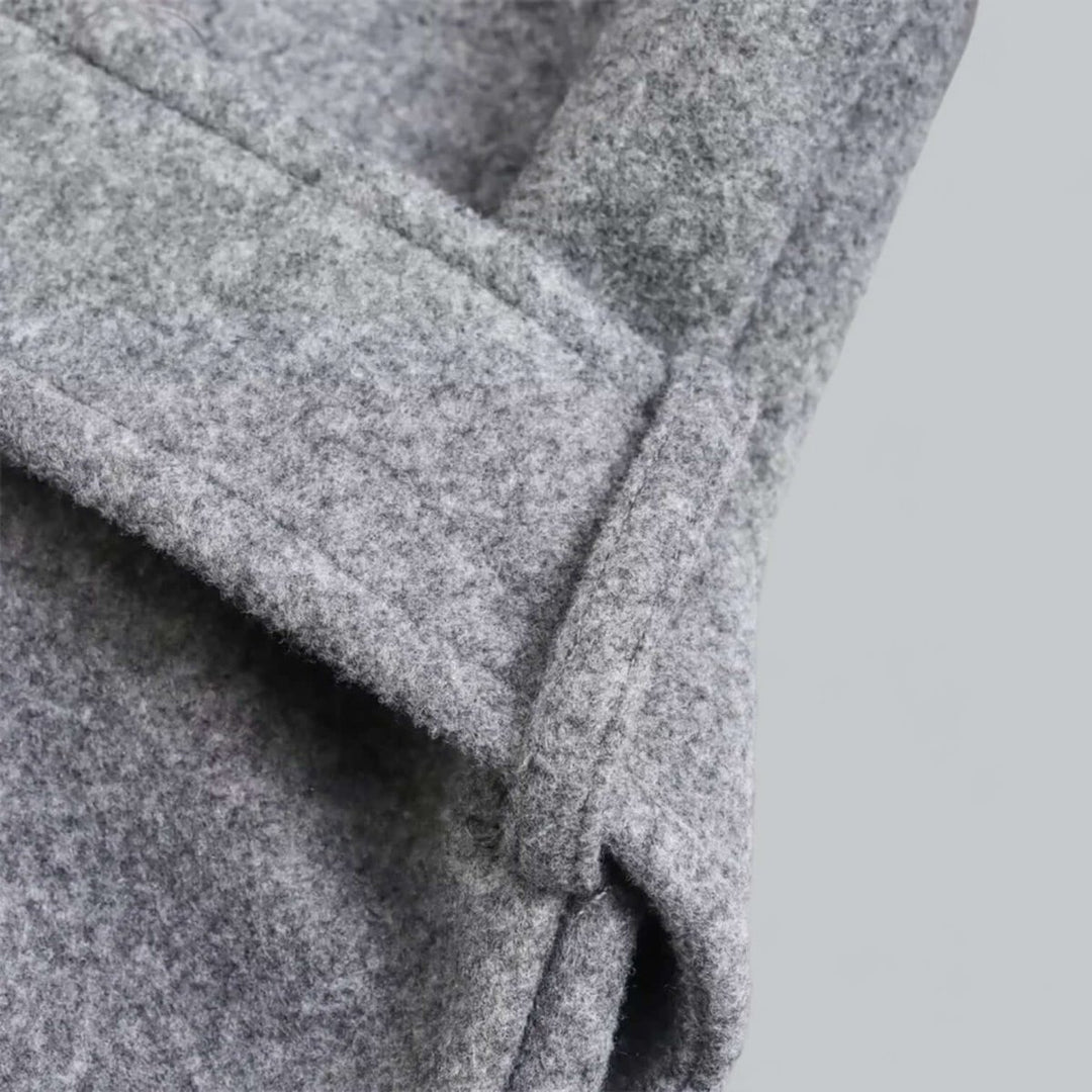 Women's Hooded Belted Long Wool Coat Trench Coat