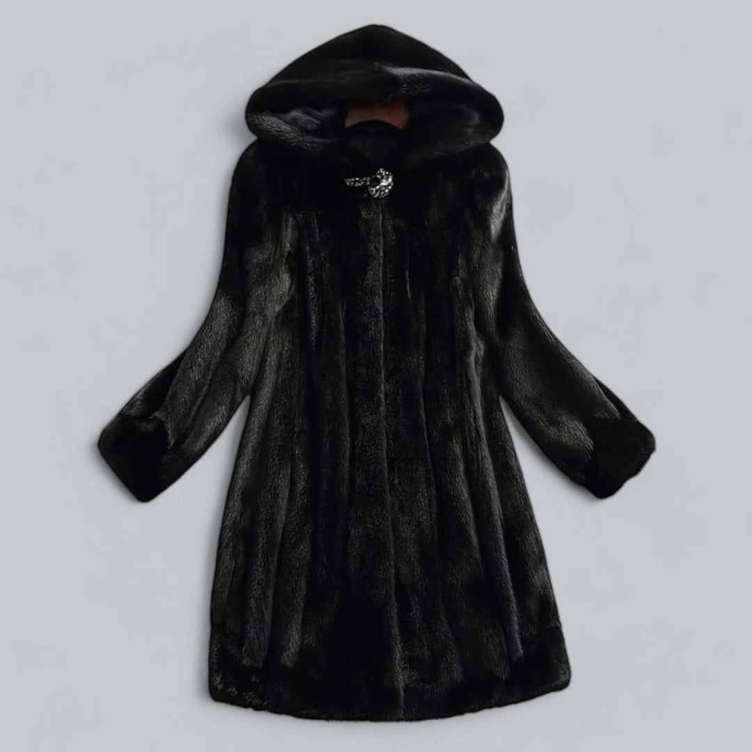 Women's Hooded Faux Fur Long Winter Coat Warm Ladies Jacket