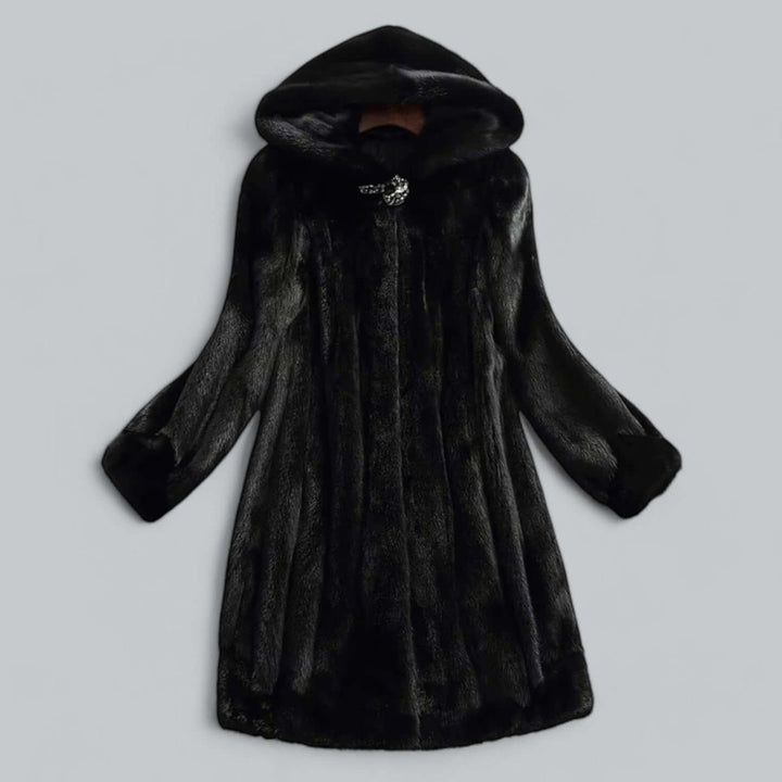 Women's Hooded Faux Fur Long Winter Coat Warm Ladies Jacket