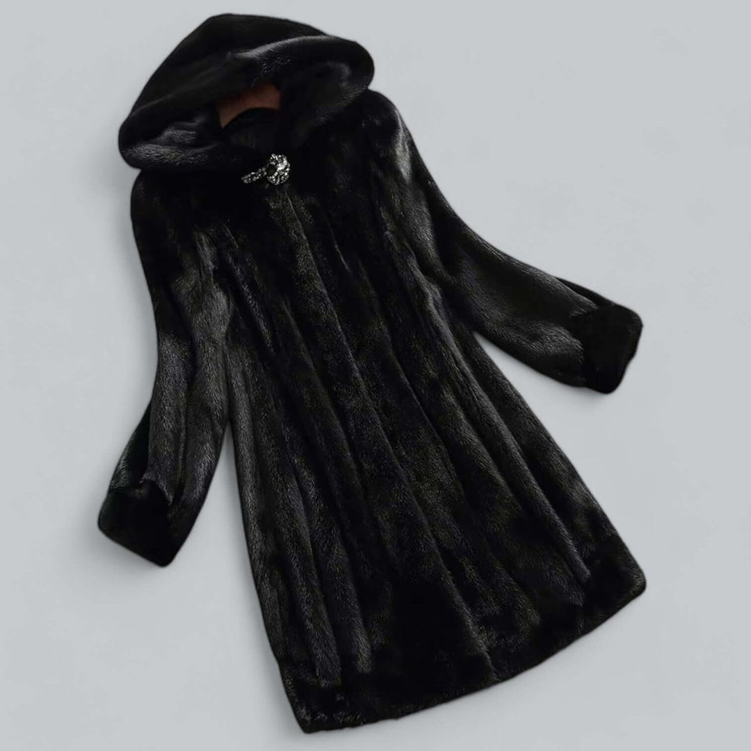 Women's Hooded Faux Fur Long Winter Coat Warm Ladies Jacket