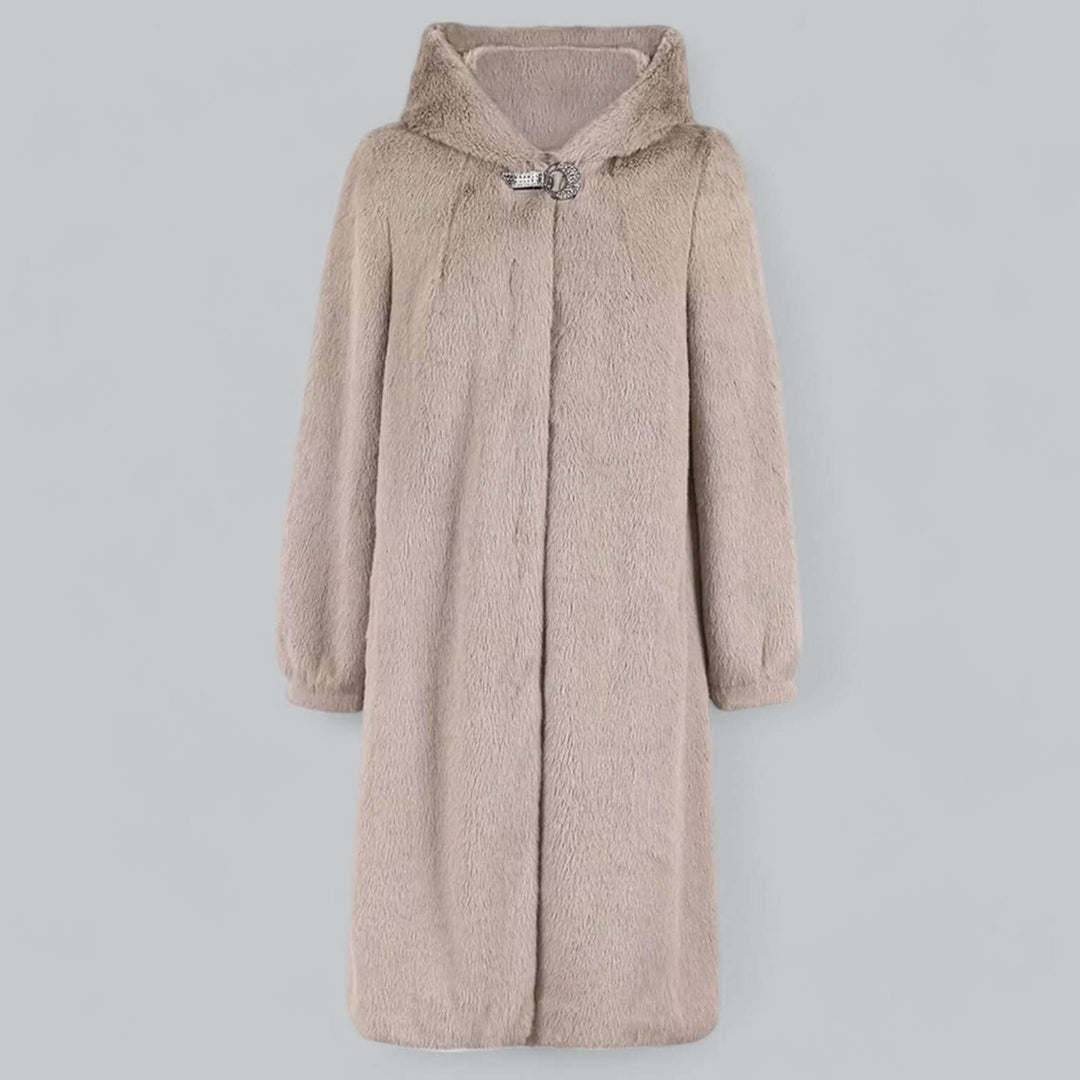 Women's Hooded Faux Fur Long Winter Coat Warm Ladies Jacket