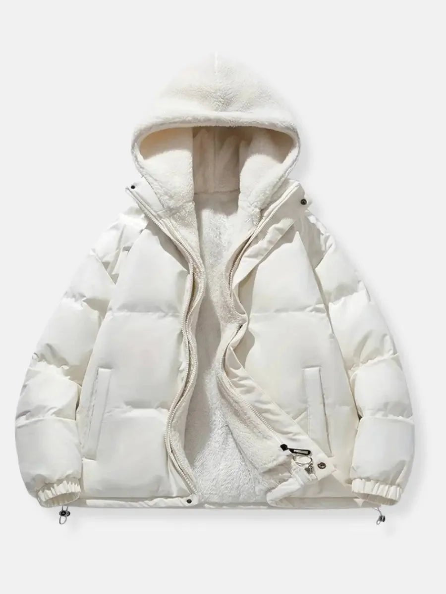 Women's Hooded Fleece-Lined Quilted Ladies Puffer Jacket Coat
