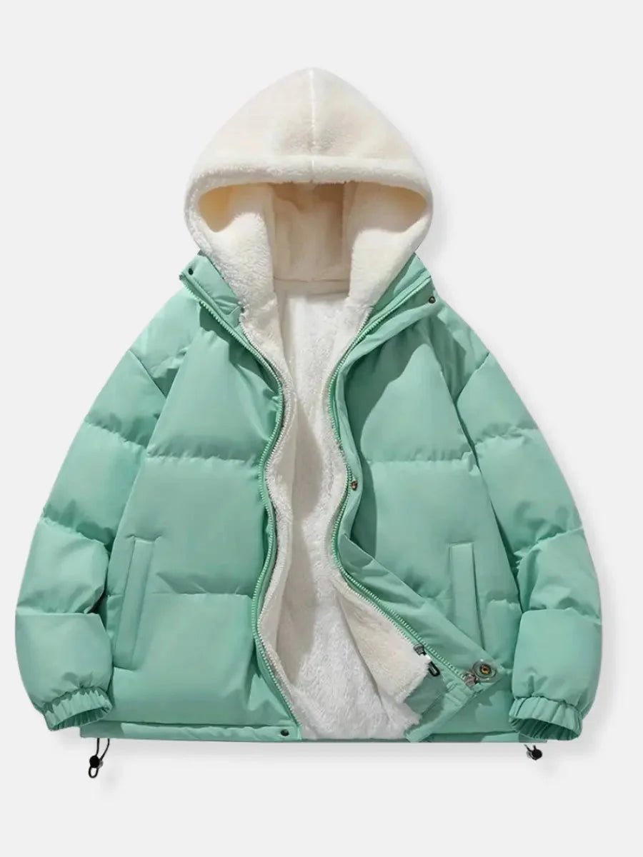 Women's Hooded Fleece-Lined Quilted Ladies Puffer Jacket Coat