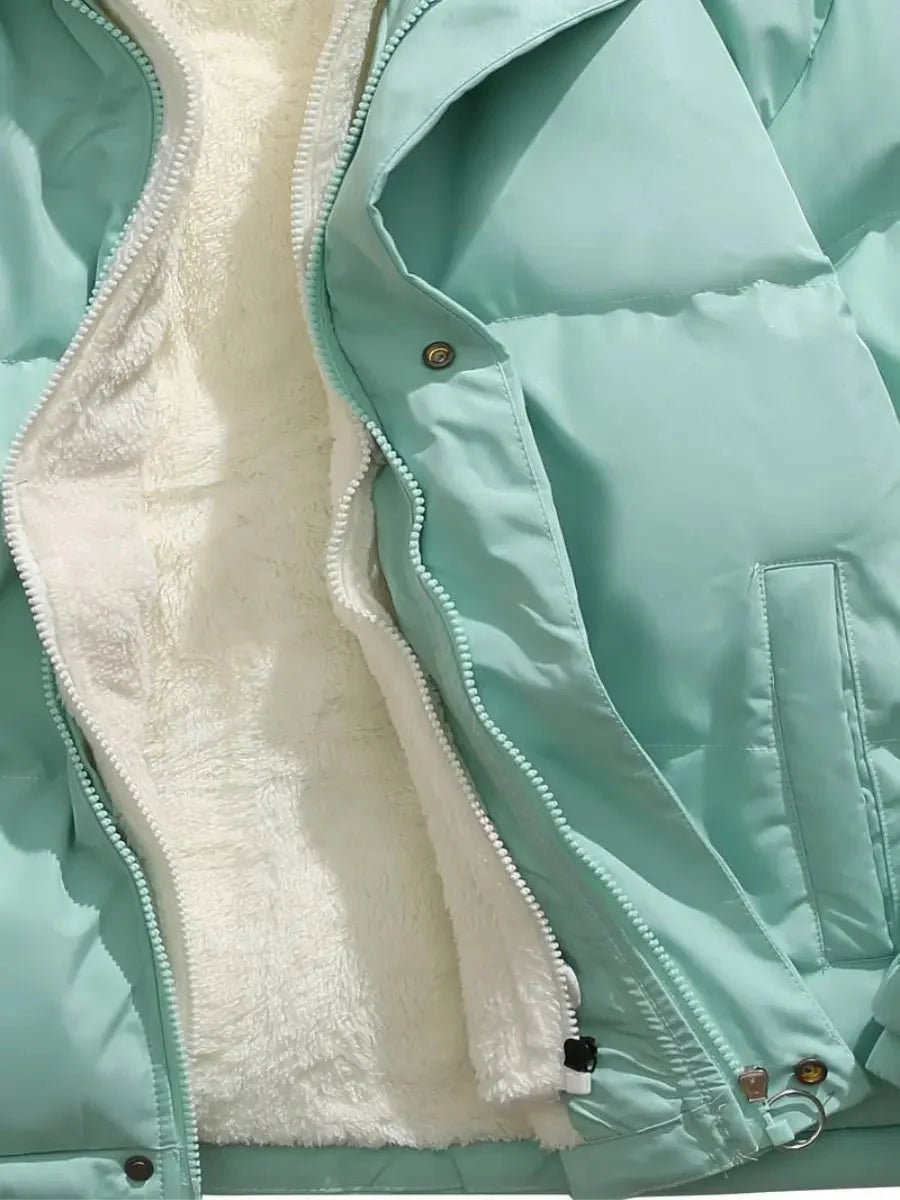 Women's Hooded Fleece-Lined Quilted Ladies Puffer Jacket Coat