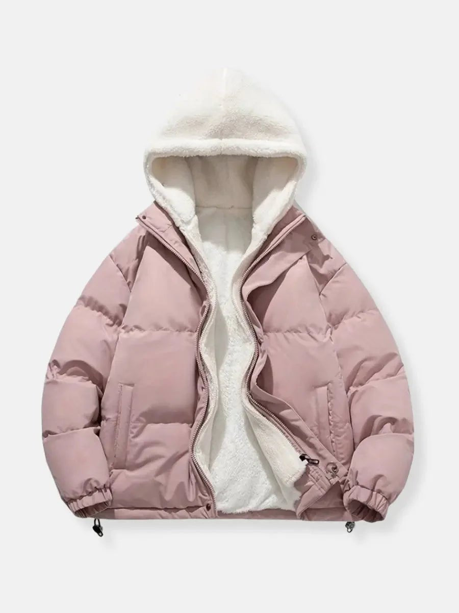Women's Hooded Fleece-Lined Quilted Ladies Puffer Jacket Coat