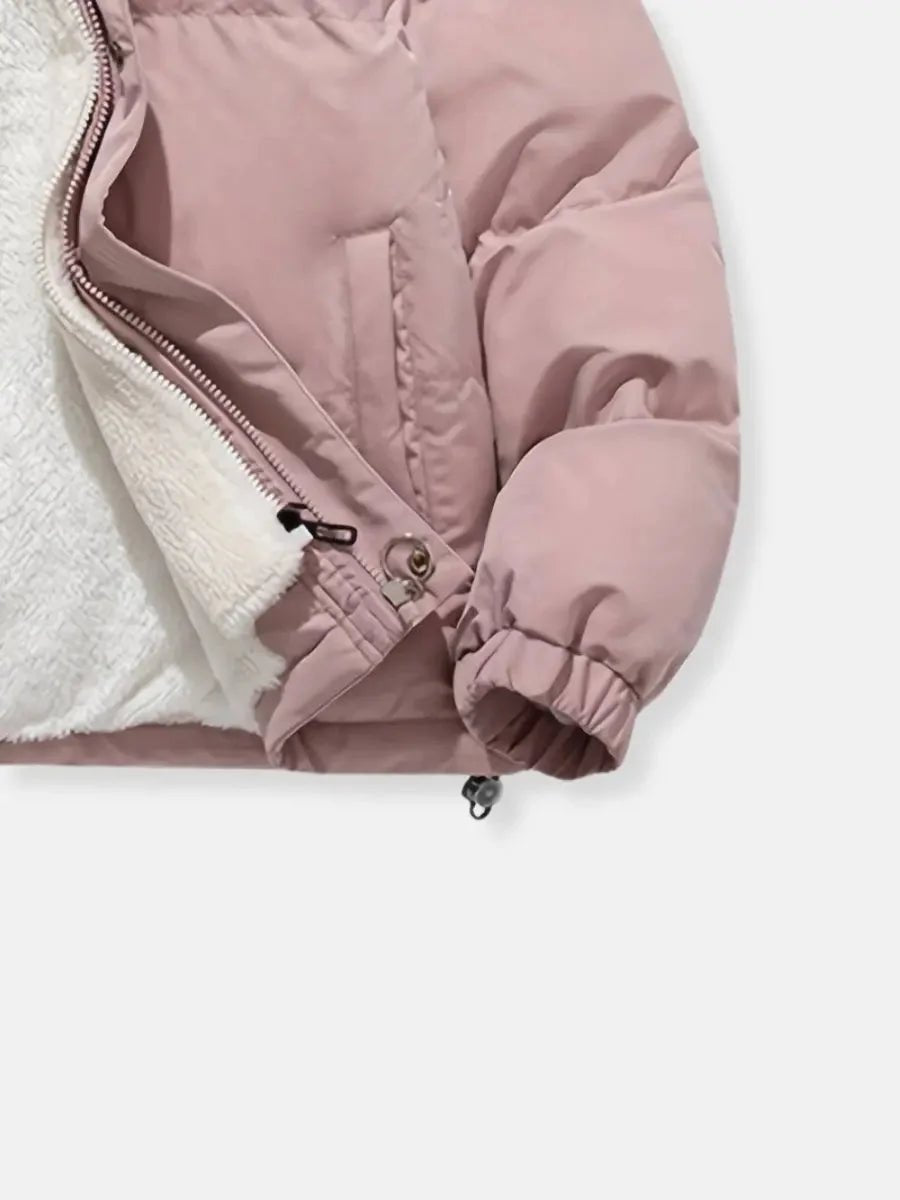Women's Hooded Fleece-Lined Quilted Ladies Puffer Jacket Coat