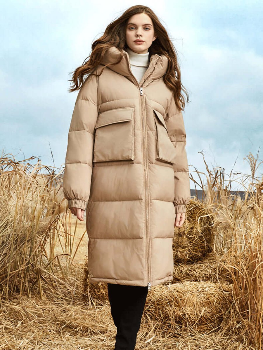 Women's Hooded Long Puffer Coat Oversized Ladies Puffer Jacket