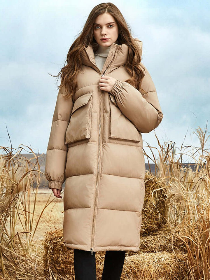 Women's Hooded Long Puffer Coat Oversized Ladies Puffer Jacket