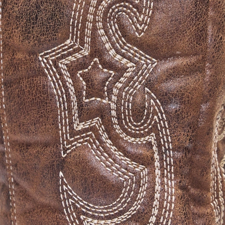 Women's Knee-High Leather Western Cowboy Heeled Boots Pointed Toe