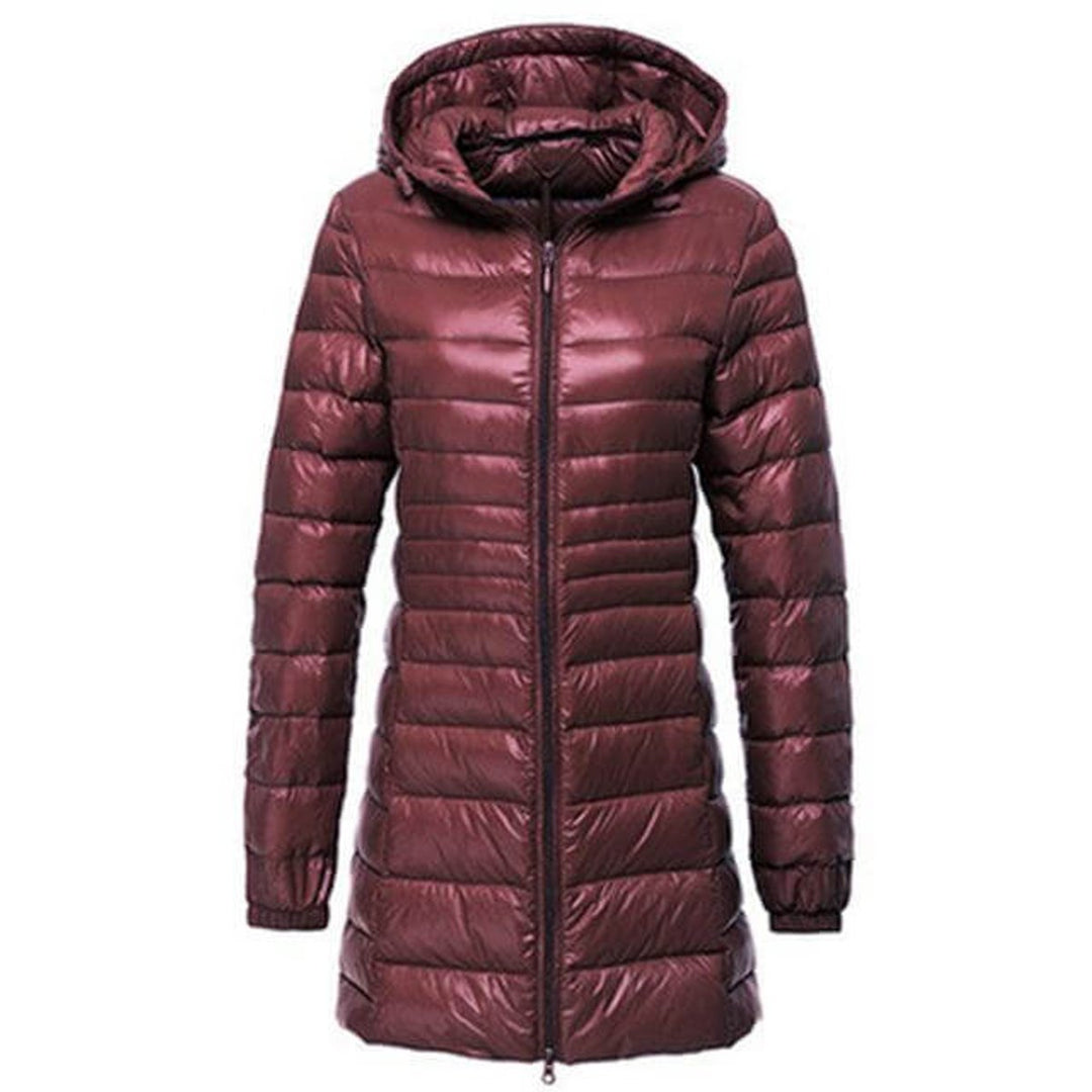 Women's Ladies Puffer Jacket Long Quilted Hooded Coat