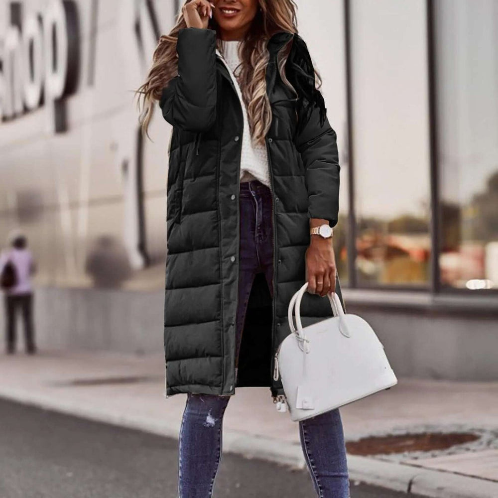 Women's Ladies Puffer Jacket Long Quilted Hooded Winter Coat