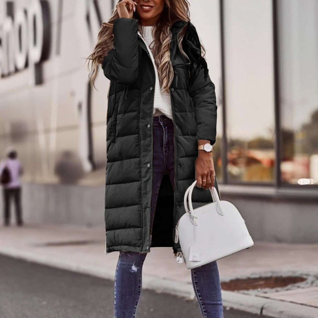 Women's Ladies Puffer Jacket Long Quilted Hooded Winter Coat
