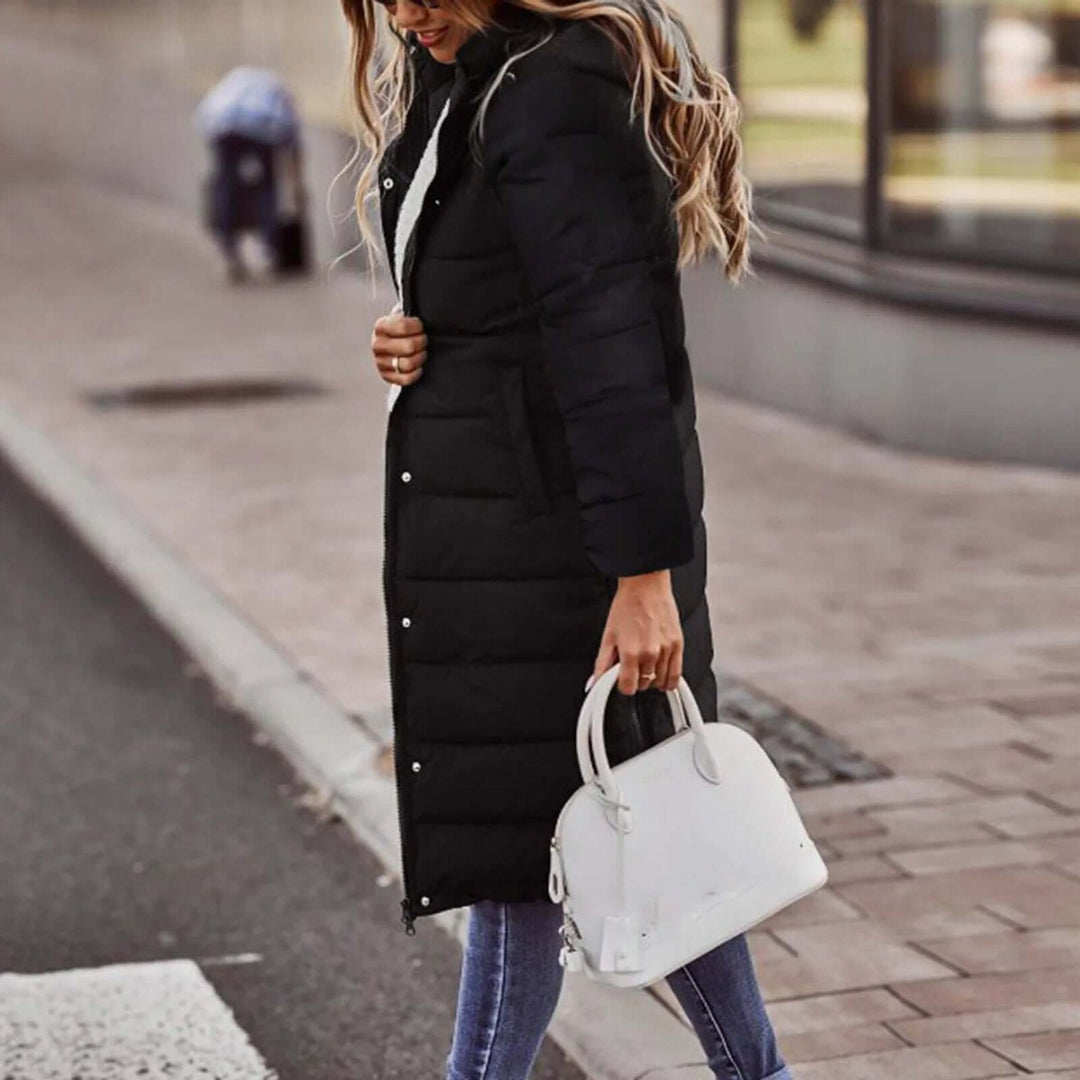 Women's Ladies Puffer Jacket Long Quilted Hooded Winter Coat