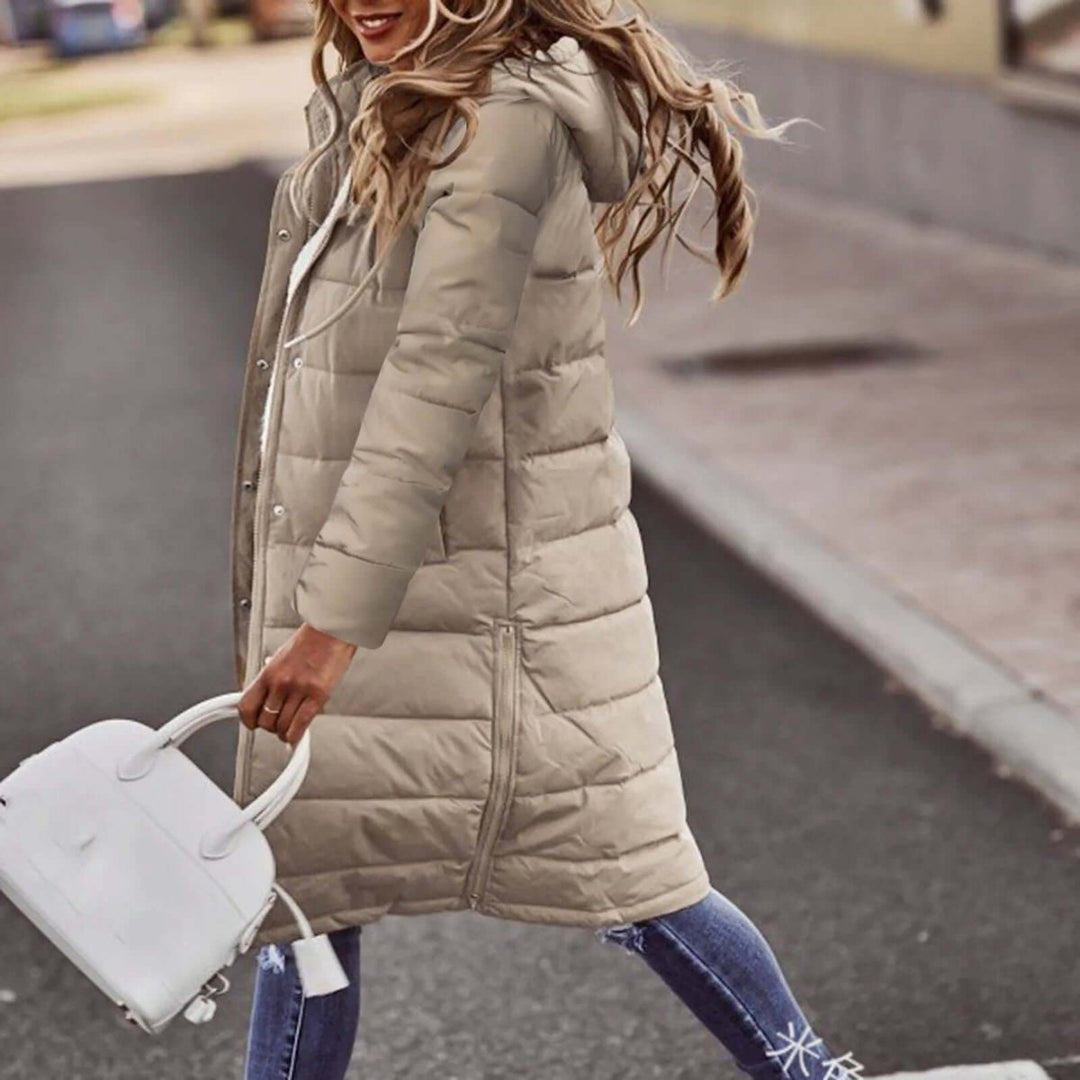 Women's Ladies Puffer Jacket Long Quilted Hooded Winter Coat