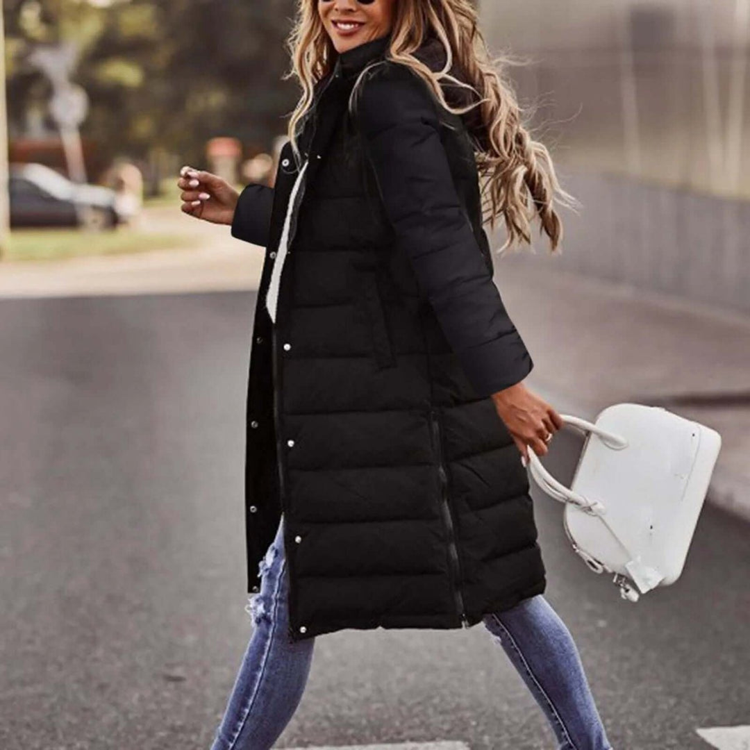 Women's Ladies Puffer Jacket Long Quilted Hooded Winter Coat