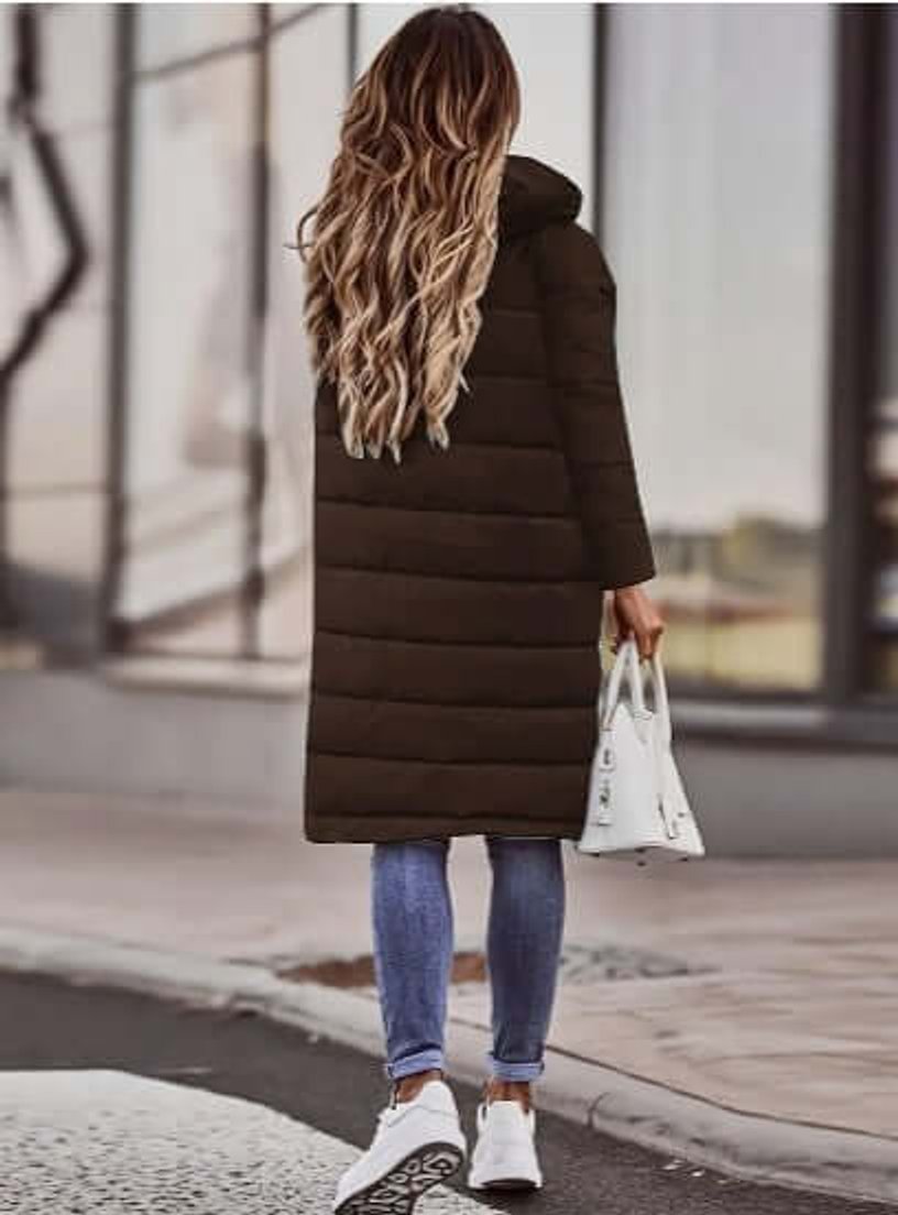 Women's Ladies Puffer Jacket Long Quilted Hooded Winter Coat