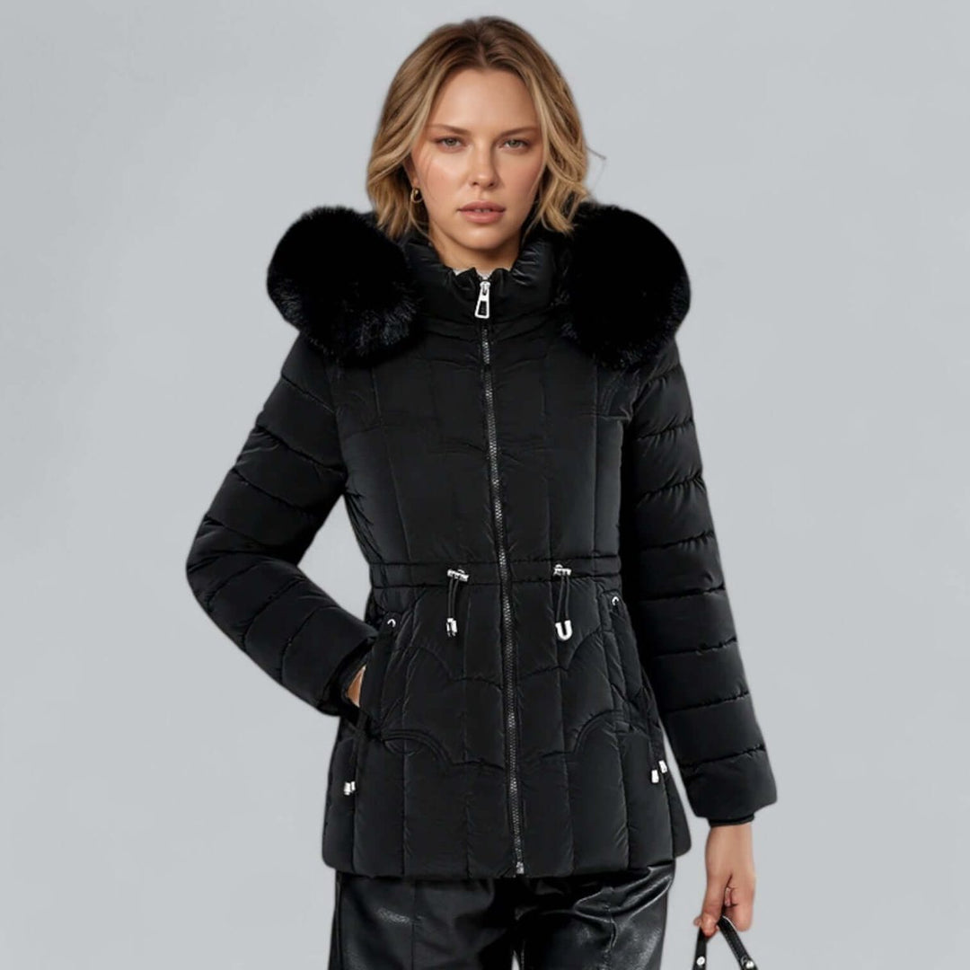 Women's Ladies Puffer Jacket Padded Coat Faux Fur Hood