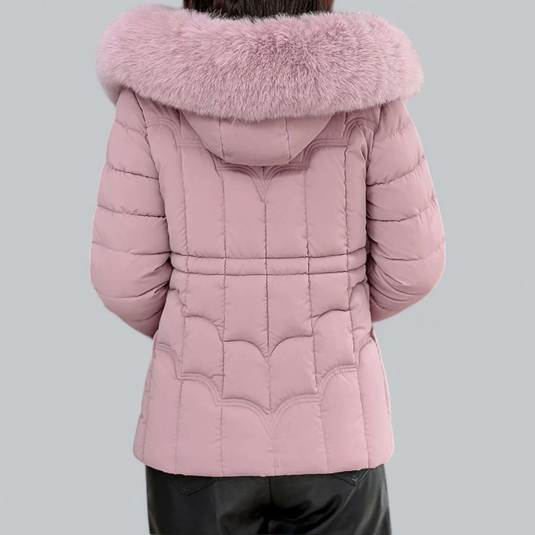 Women's Ladies Puffer Jacket Padded Coat Faux Fur Hood