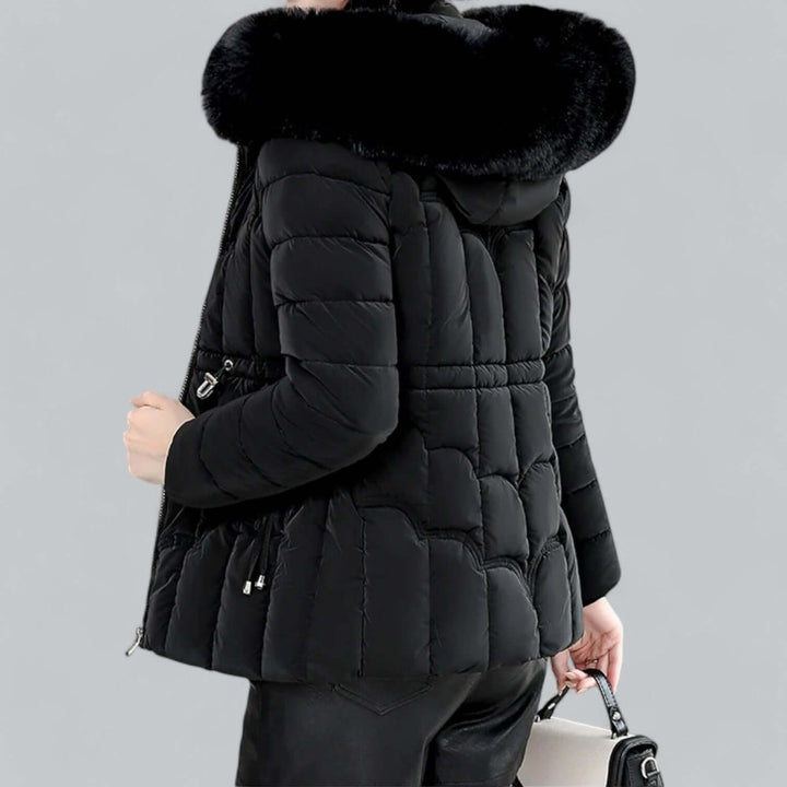 Women's Ladies Puffer Jacket Padded Coat Faux Fur Hood
