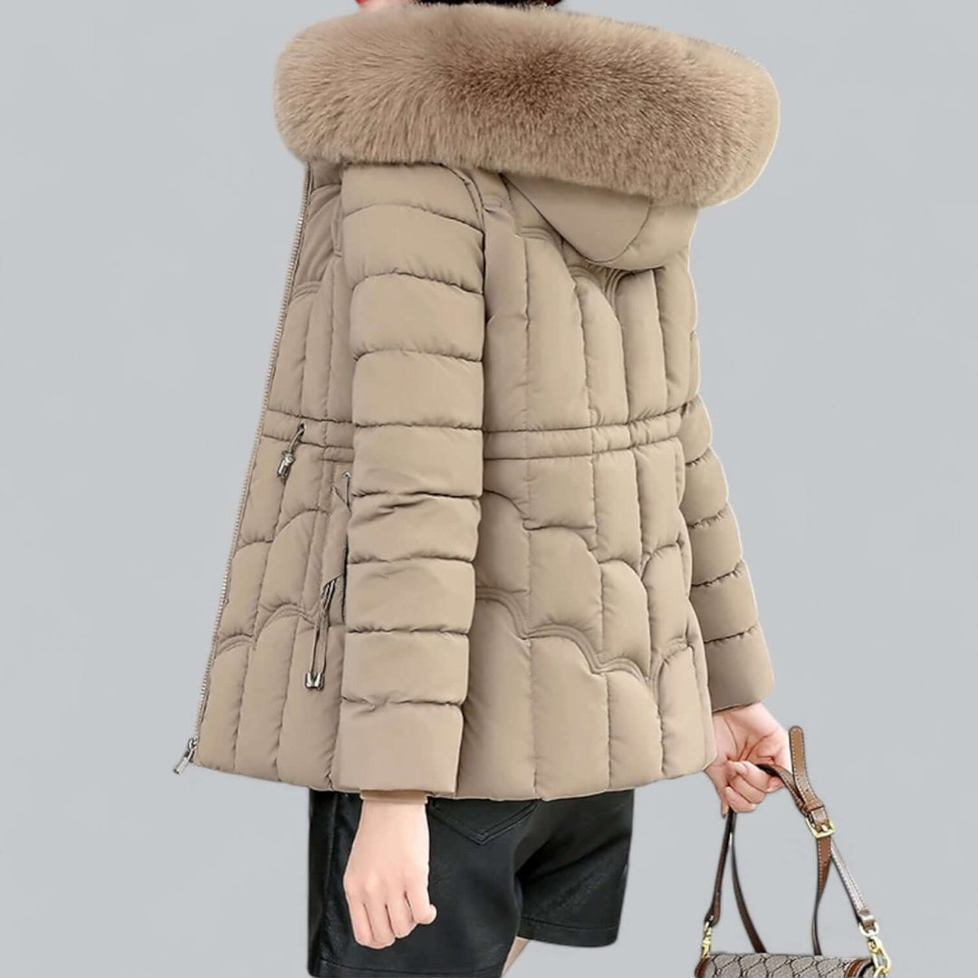 Women's Ladies Puffer Jacket Padded Coat Faux Fur Hood