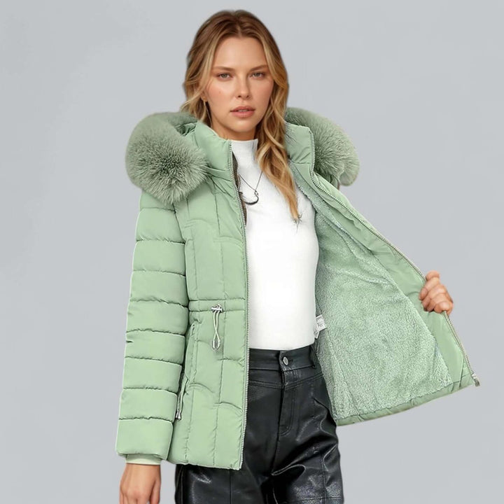Women's Ladies Puffer Jacket Padded Coat Faux Fur Hood