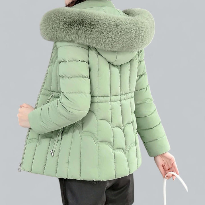 Women's Ladies Puffer Jacket Padded Coat Faux Fur Hood