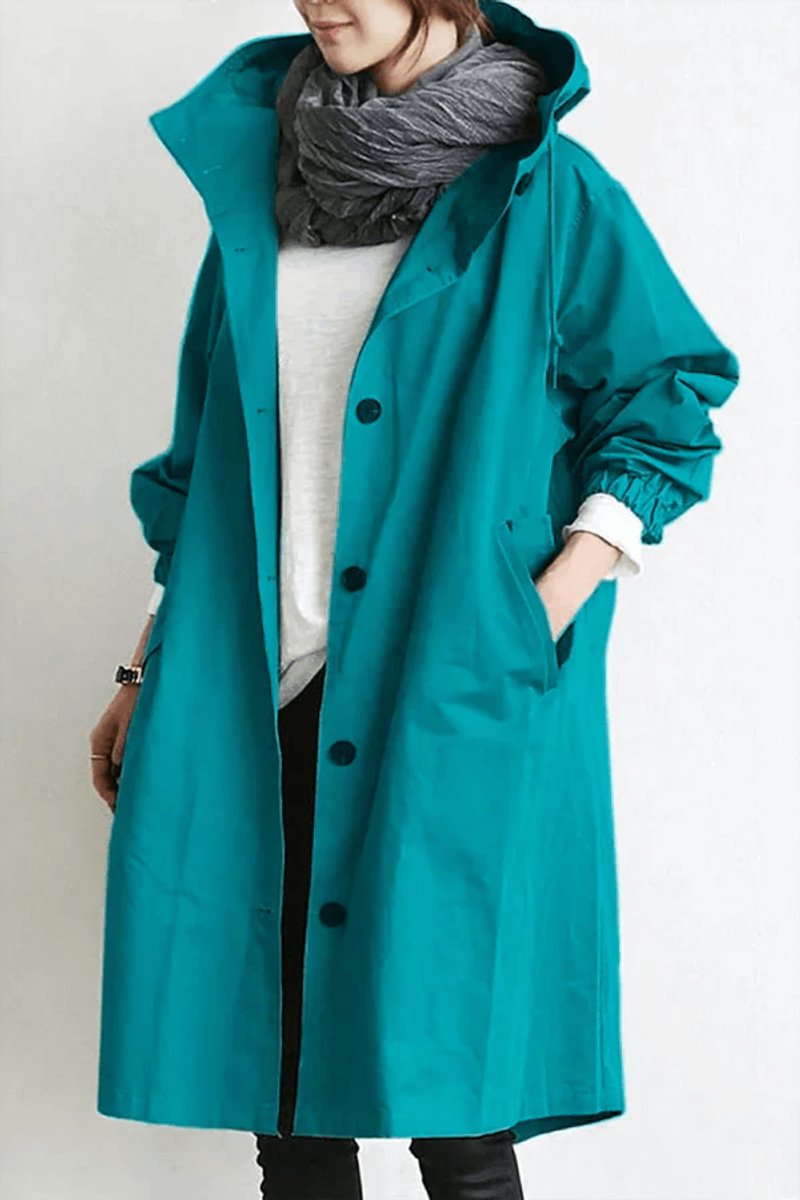 Women's Lightweight Hooded Waterproof Trench Coat