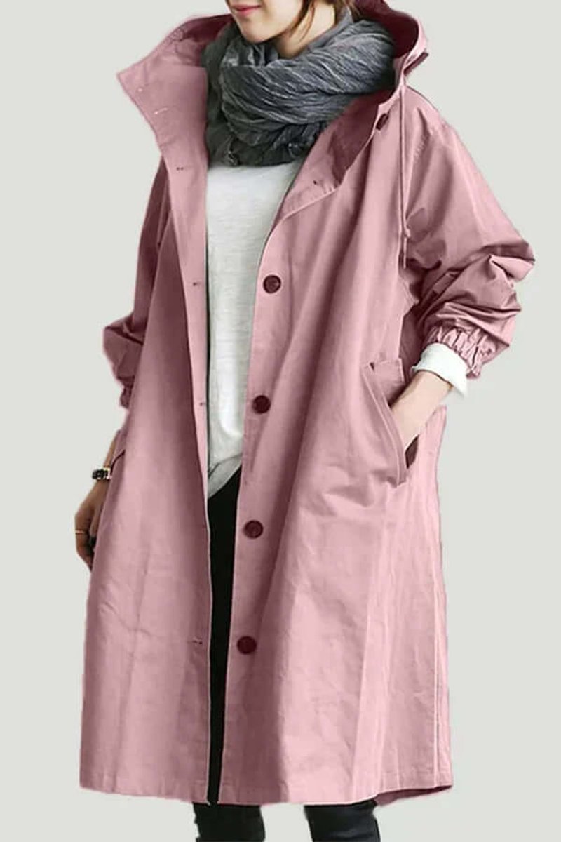 Women's Lightweight Hooded Waterproof Trench Coat