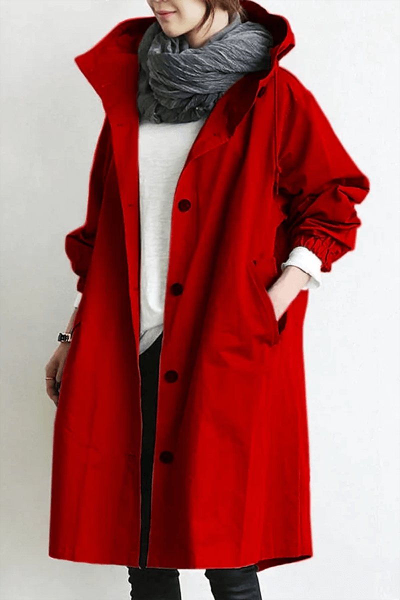 Women's Lightweight Hooded Waterproof Trench Coat