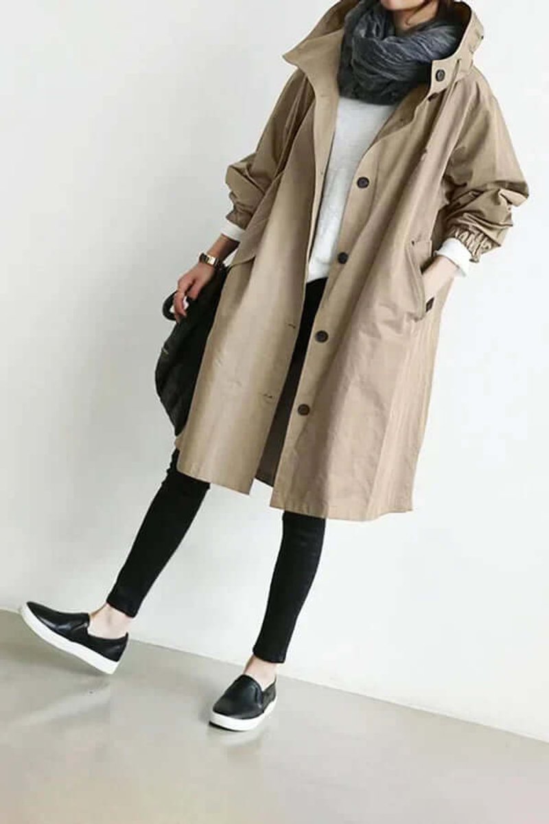 Women's Lightweight Hooded Waterproof Trench Coat
