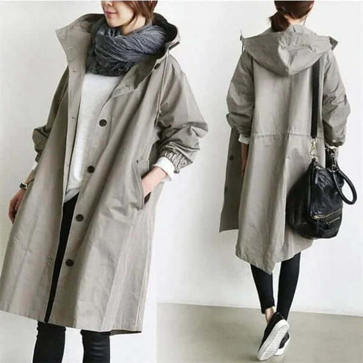 Women's Lightweight Hooded Waterproof Trench Coat