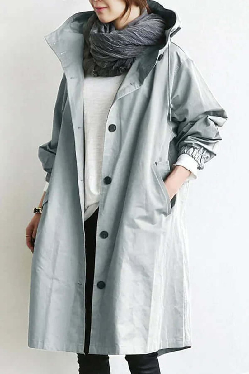 Women's Lightweight Hooded Waterproof Trench Coat