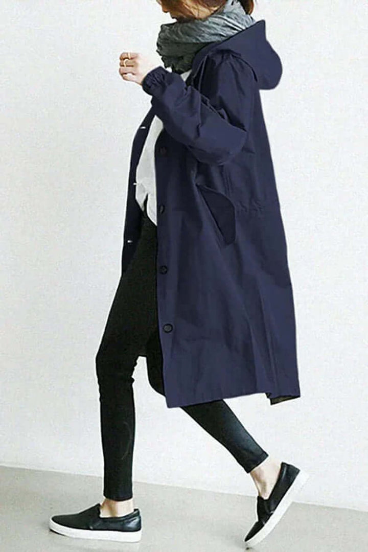 Women's Lightweight Hooded Waterproof Trench Coat