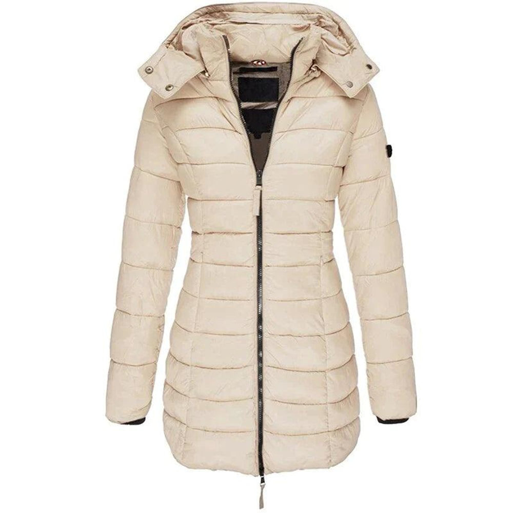Women's Long Hooded Ladies Puffer Jacket Quilted Winter Coat