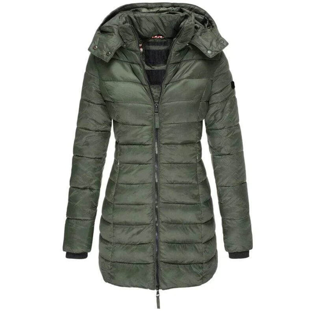 Women's Long Hooded Ladies Puffer Jacket Quilted Winter Coat
