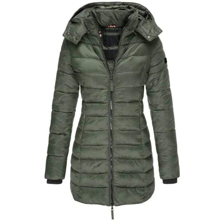 Women's Long Hooded Ladies Puffer Jacket Quilted Winter Coat