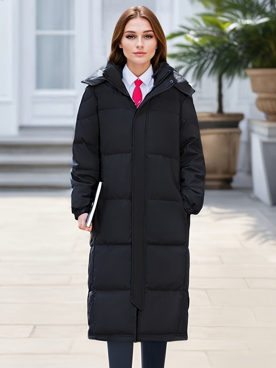 Women's Long Hooded Puffer Coat Padded Quilted Ladies Jacket
