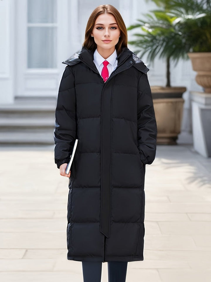 Women's Long Hooded Puffer Coat Padded Quilted Ladies Jacket