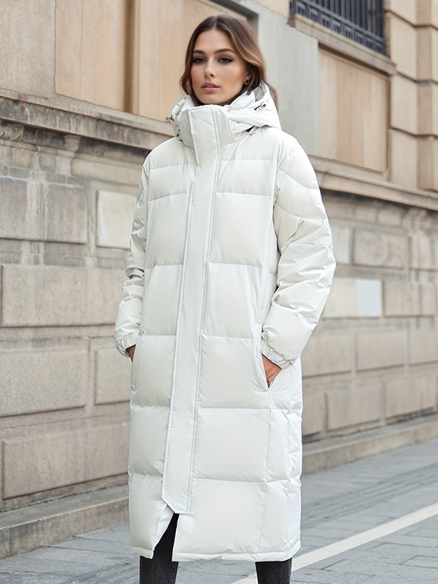 Women's Long Hooded Puffer Coat Padded Quilted Ladies Jacket