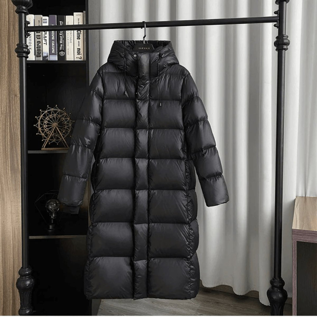 Women's Long Hooded Puffer Jacket Relaxed Fit Ladies Coat