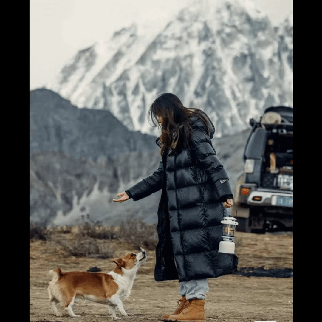 Women's Long Hooded Puffer Jacket Relaxed Fit Ladies Coat