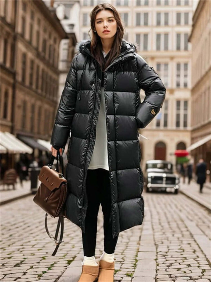 Women's Long Hooded Puffer Jacket Relaxed Fit Ladies Coat