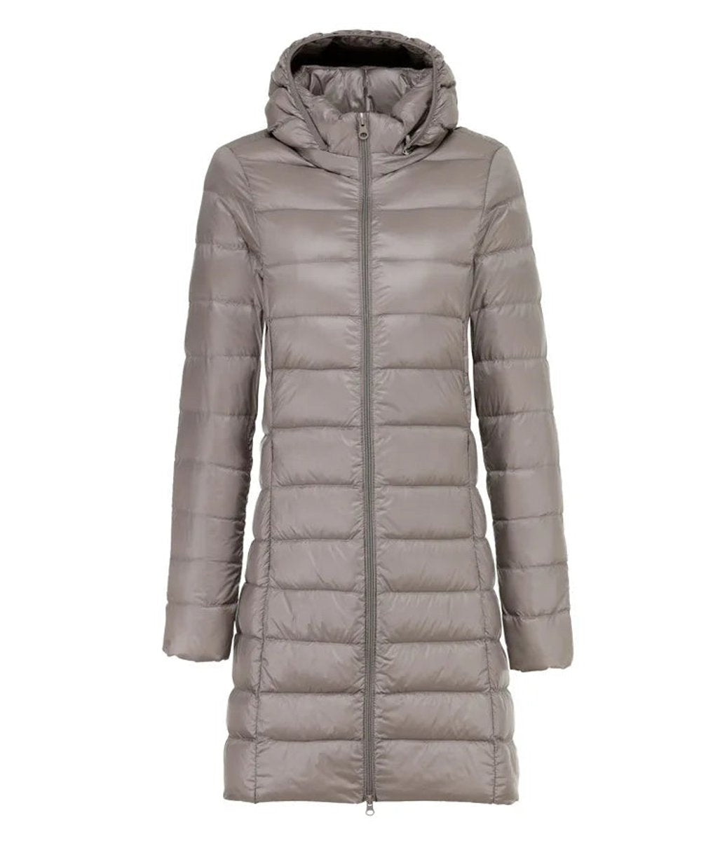 Women's Long Hooded Quilted Ladies Puffer Jacket Coat