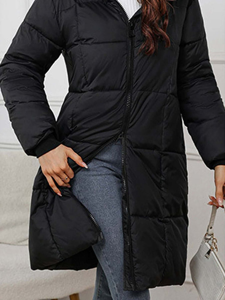Women's Long Hooded Quilted Ladies Puffer Jacket Coat
