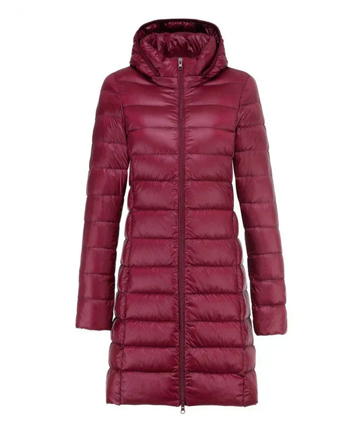Women's Long Hooded Quilted Ladies Puffer Jacket Coat