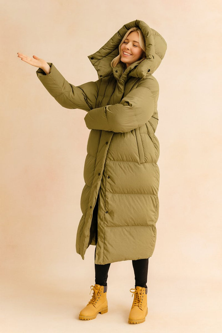 Women's Long Hooded Quilted Ladies Puffer Jacket Coat