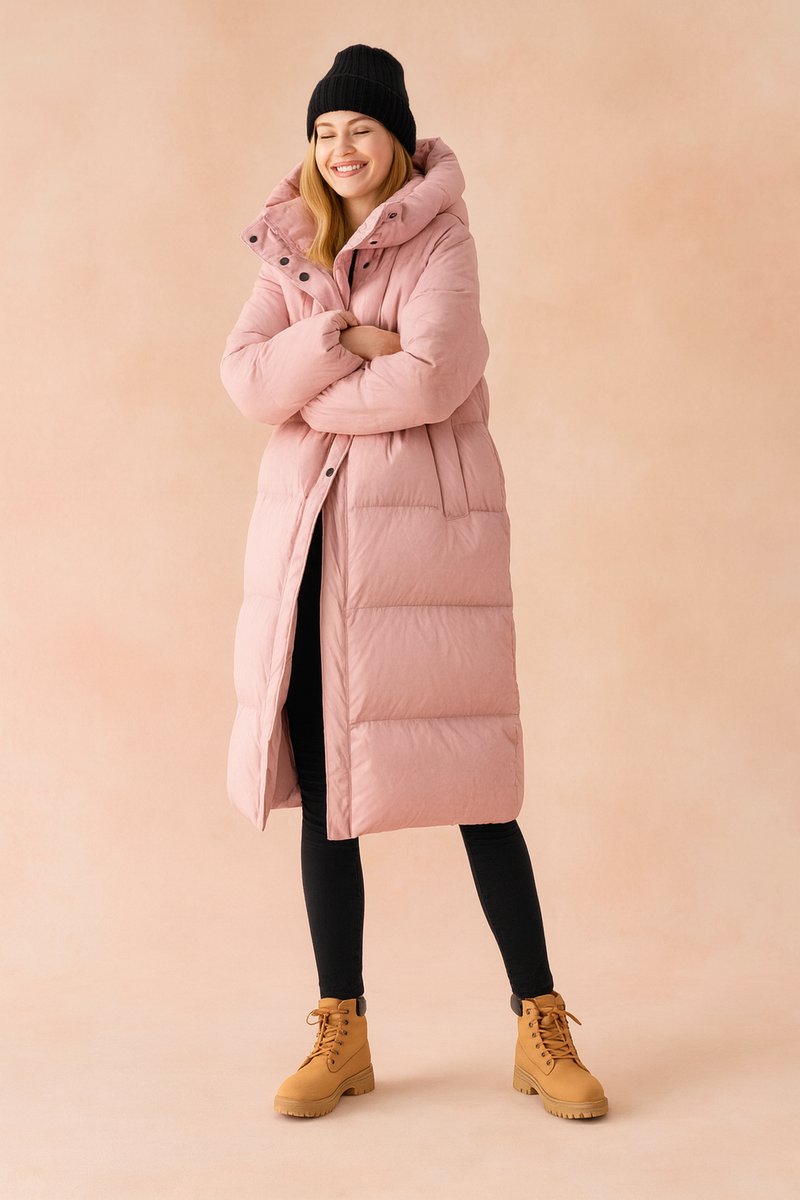 Women's Long Hooded Quilted Ladies Puffer Jacket Coat