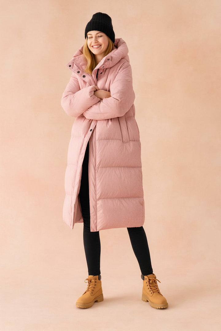 Women's Long Hooded Quilted Ladies Puffer Jacket Coat